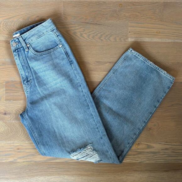 JBD Just Black Denim Relaxed Wide Leg High Waisted Distressed Jeans Size 26 - Picture 1 of 8